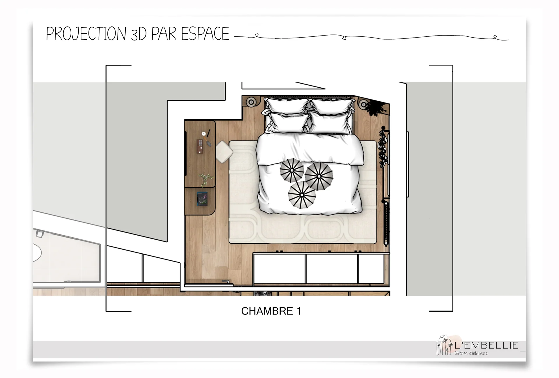 Chambre 1, plan au sol