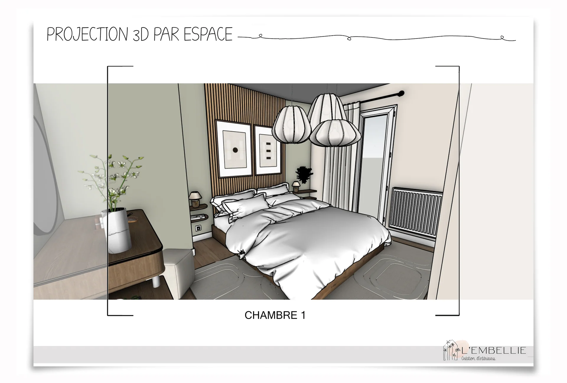 Chambre 1, projection 3D