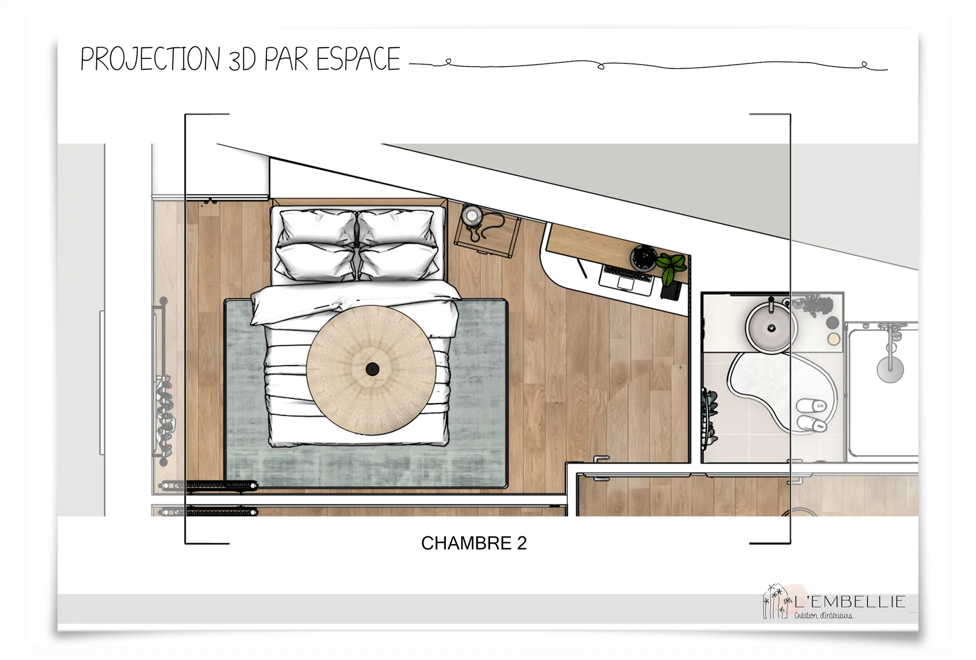 Chambre 2, plan au sol