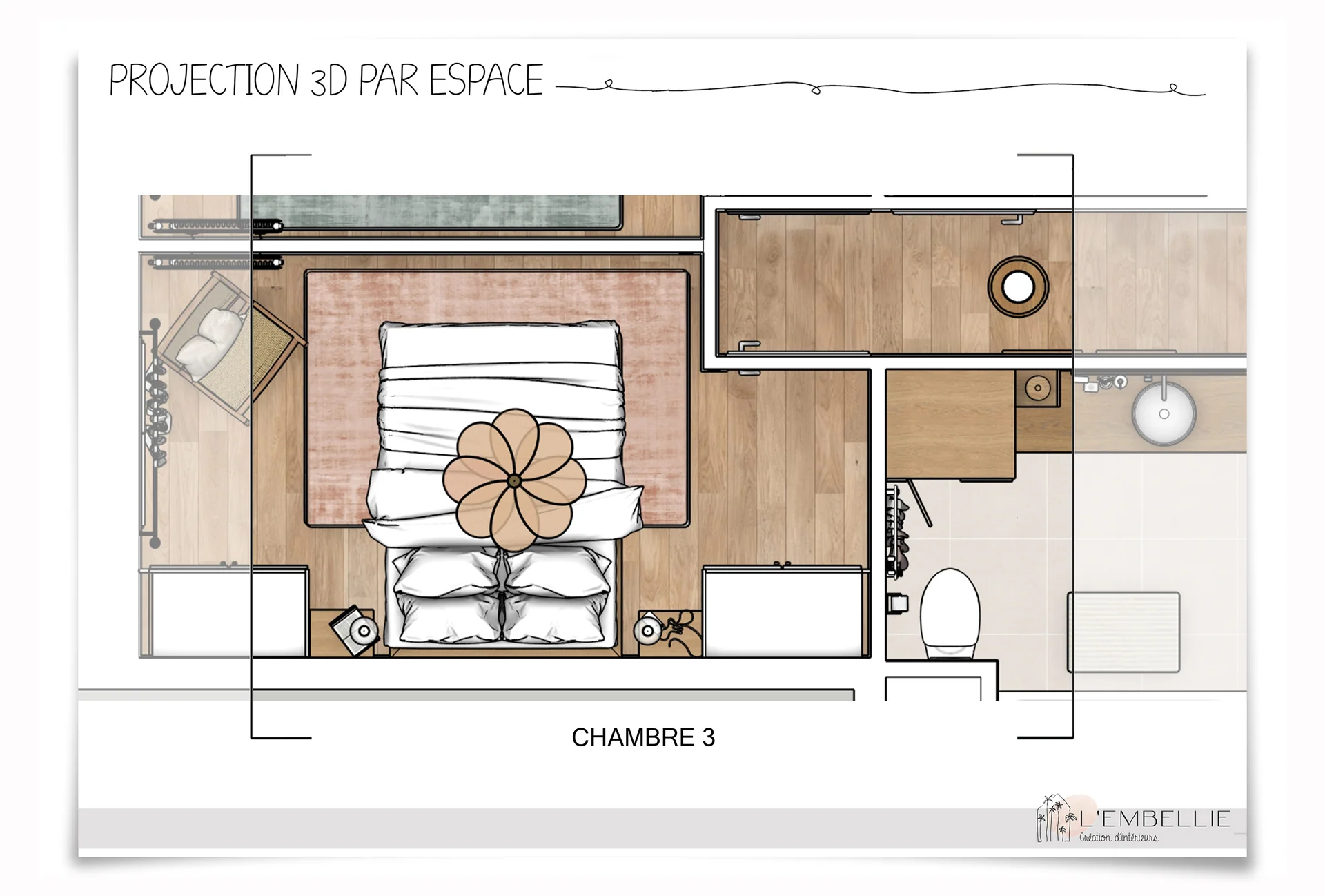 Chambre 3, plan au sol