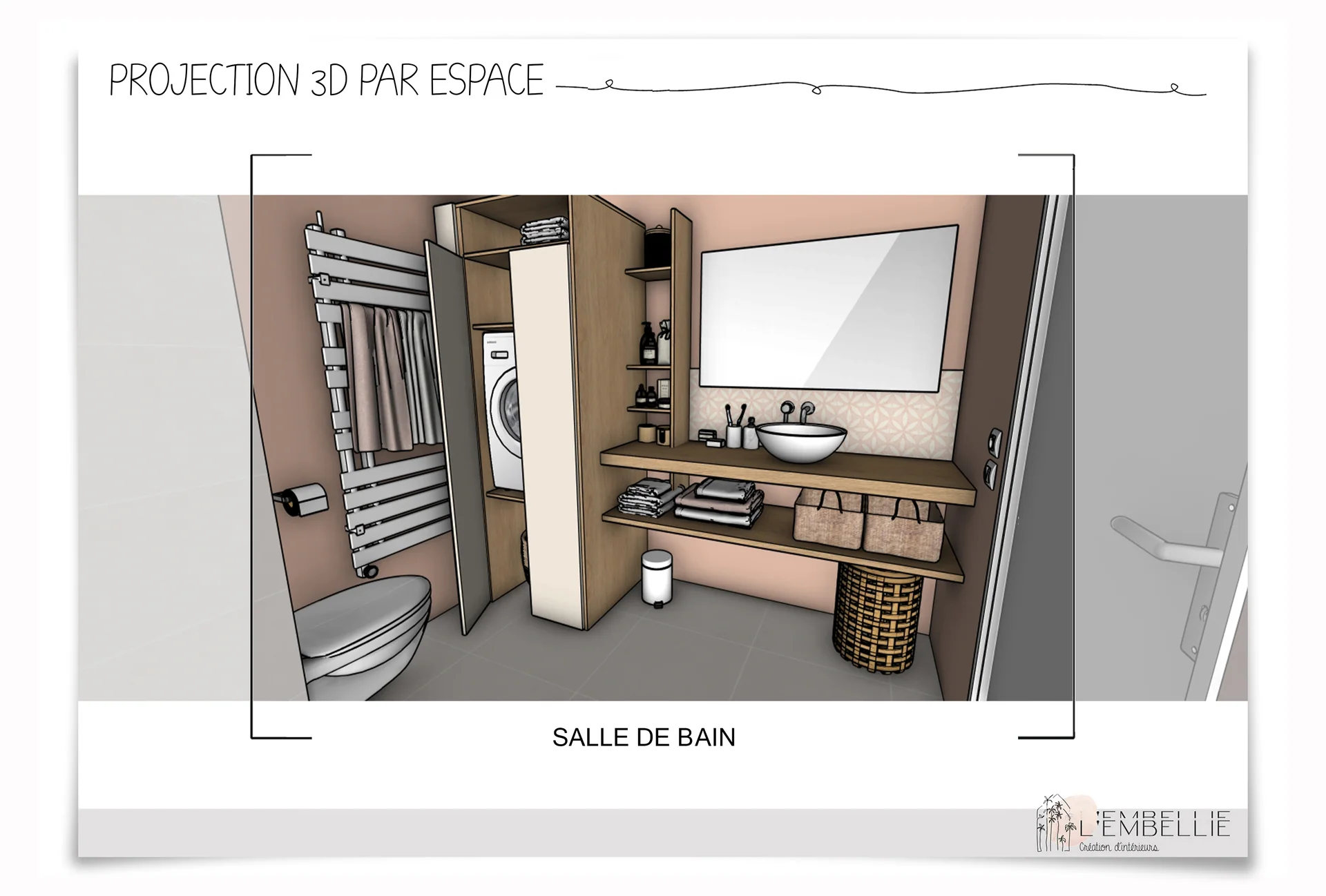Salle de bain, projection 3D