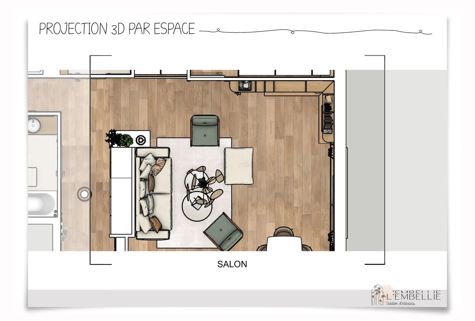 Salon, plan au sol
