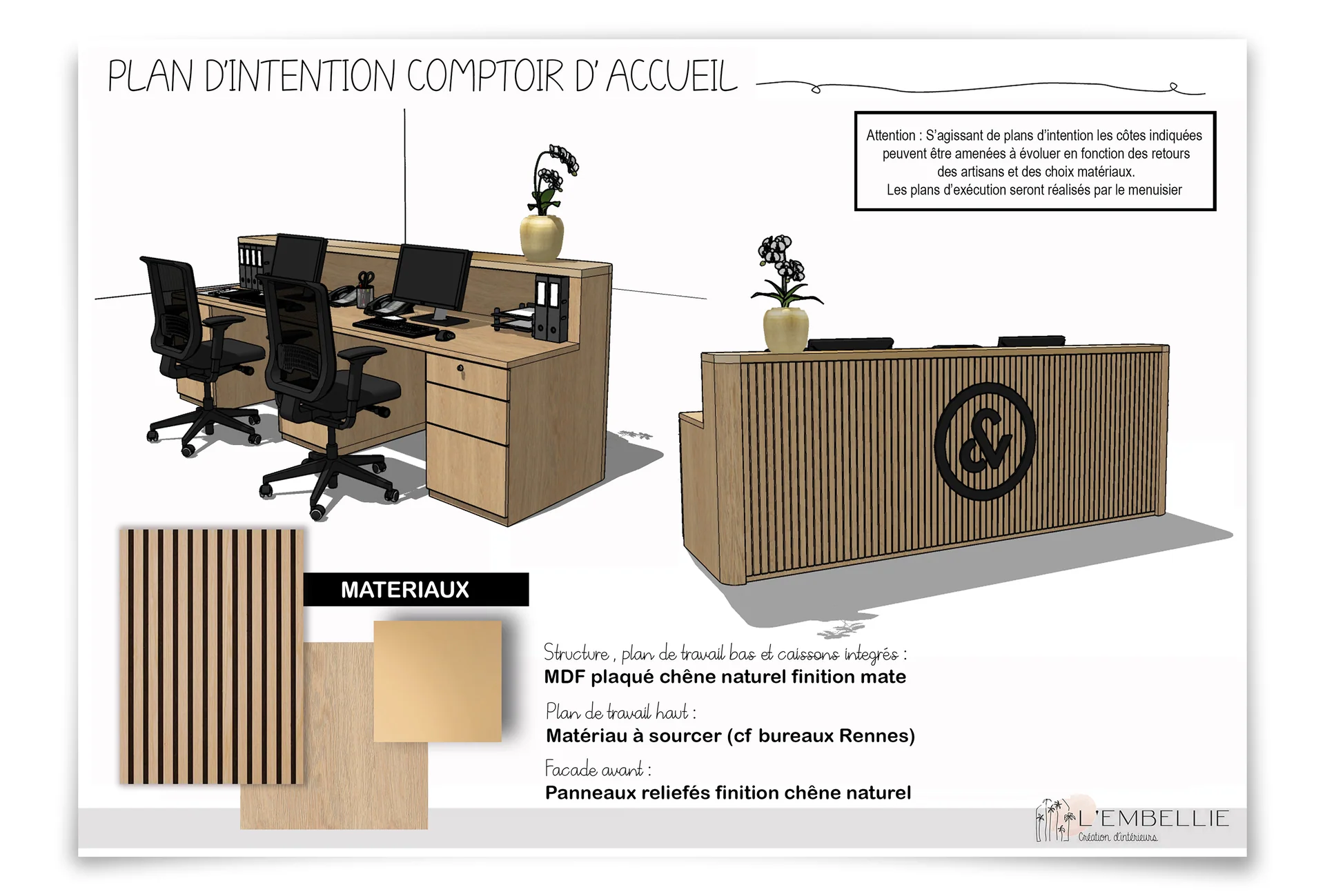 Plan d&rsquo;intention du comptoir d&rsquo;accueil