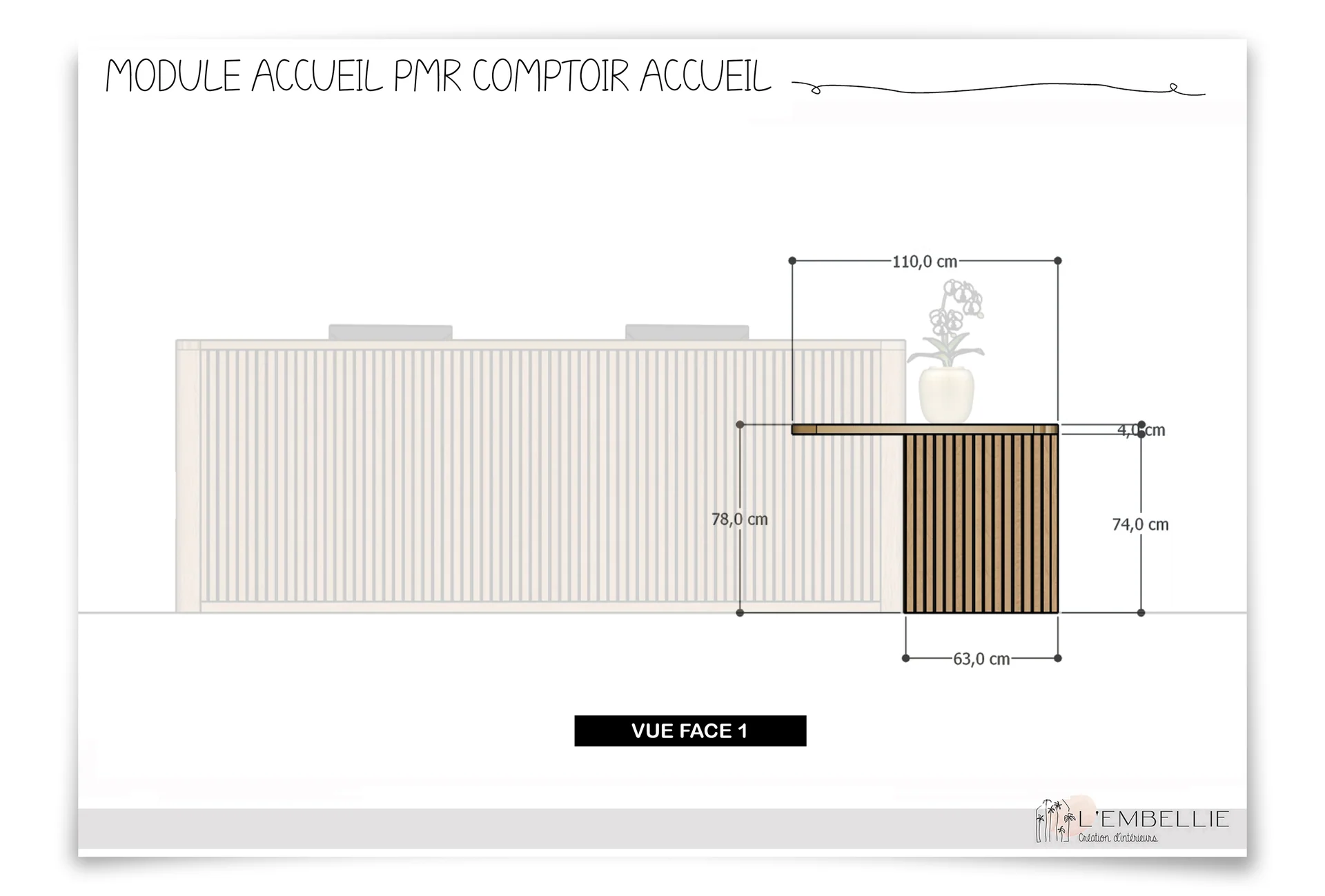 Cotes du module d&rsquo;accueil PMR