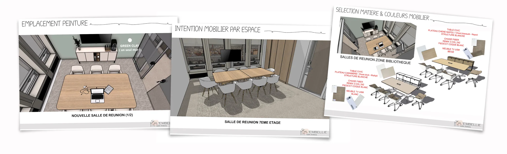 Intentions mobilier et peinture pour les salles de r&eacute;union