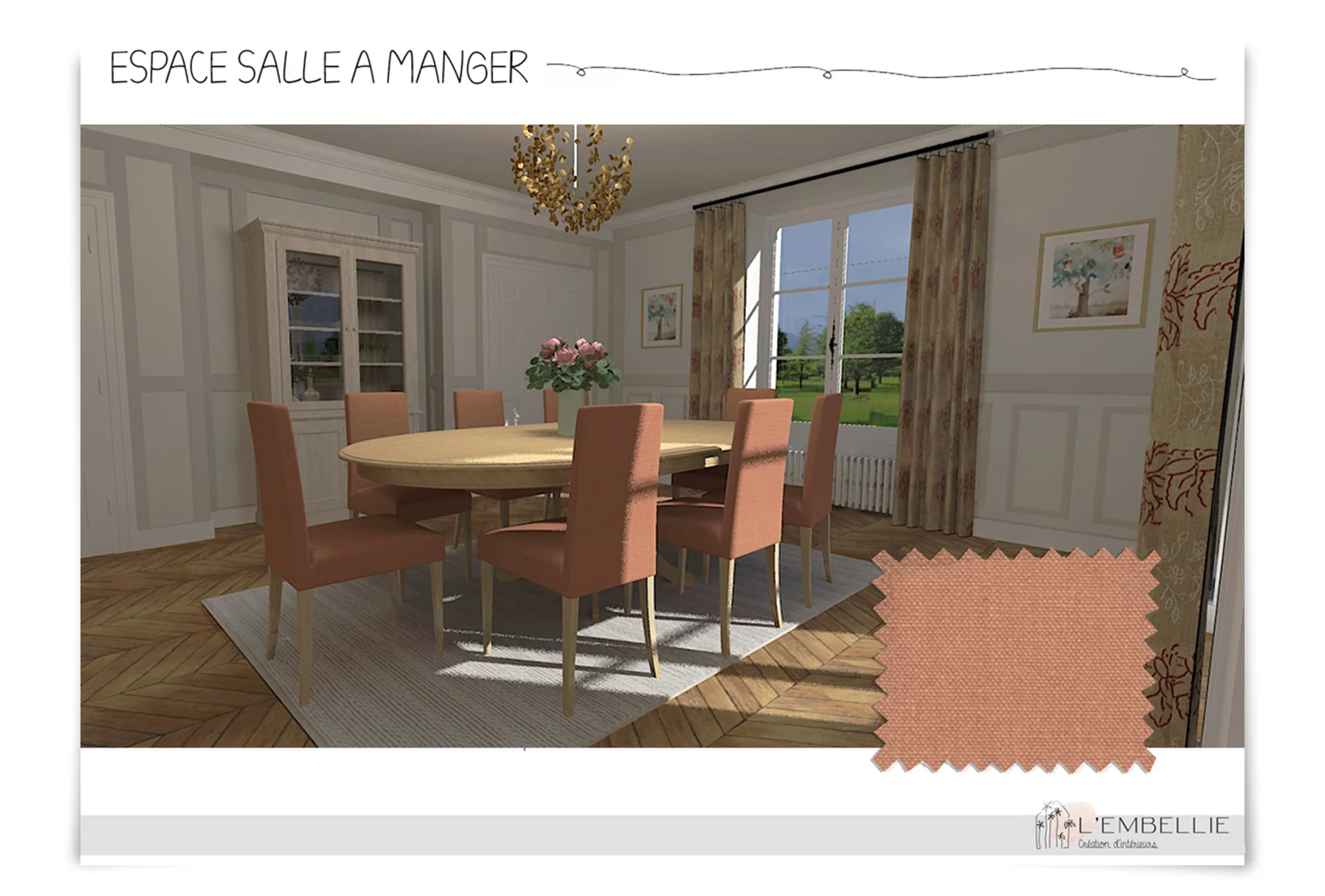Espace salle &agrave; manger depuis le salon