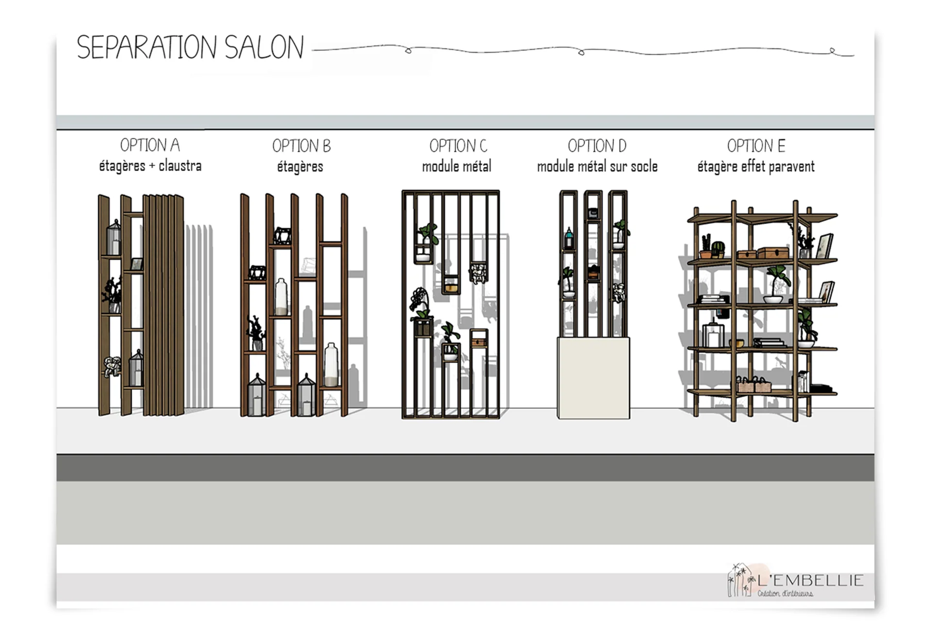 Modules de s&eacute;paration du salon