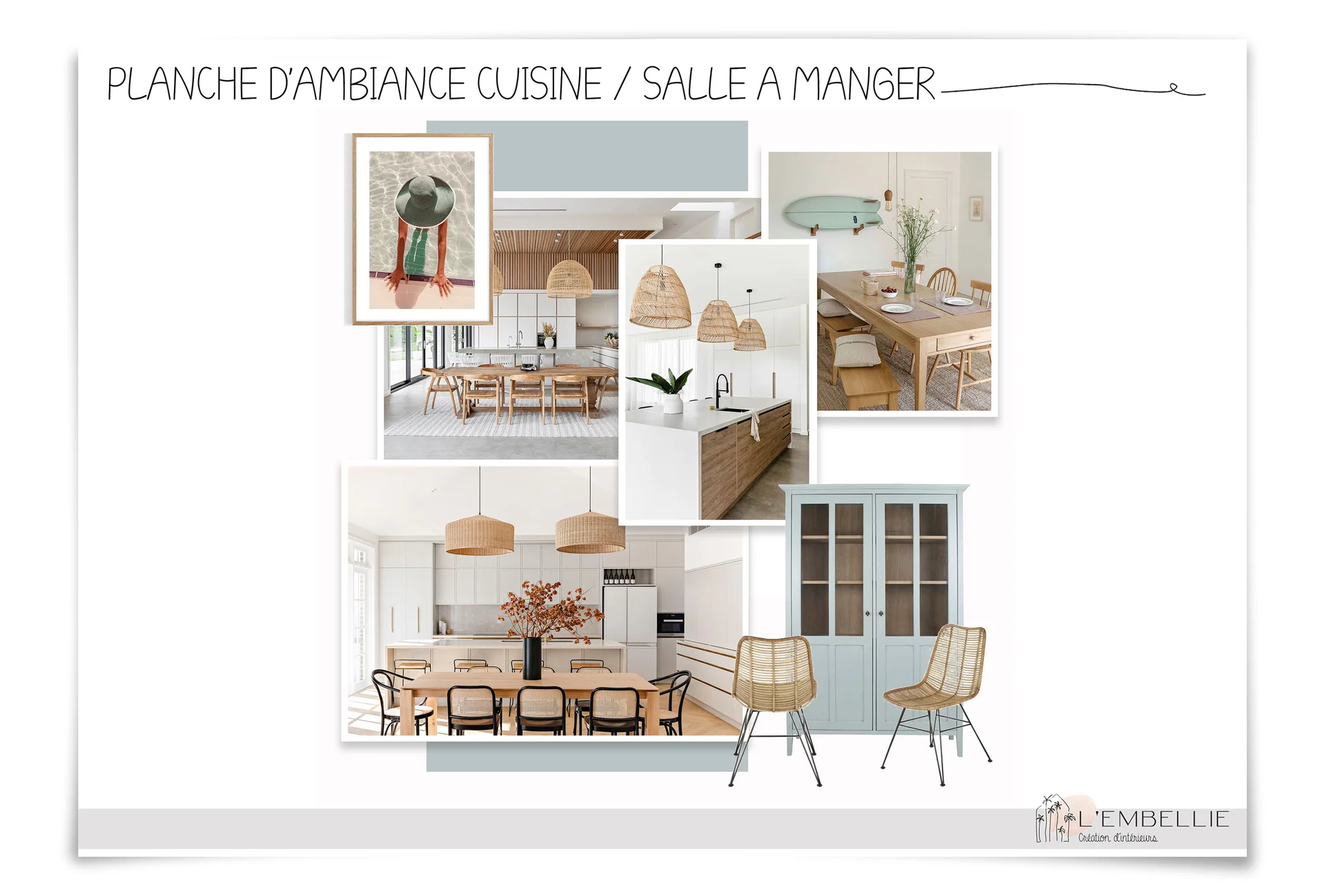 Planche d’ambiance cuisine et salle à manger