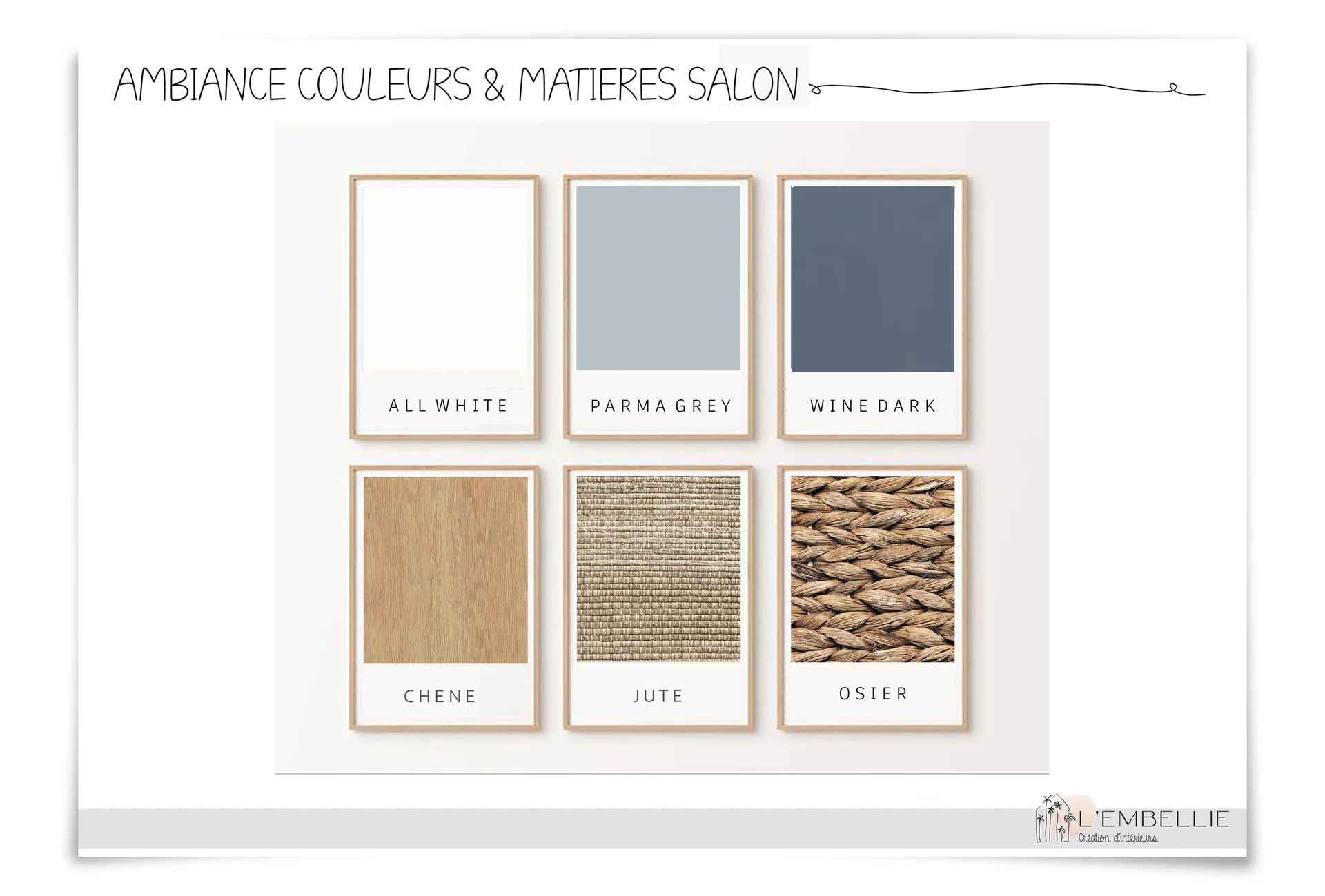 Couleurs et matières du salon