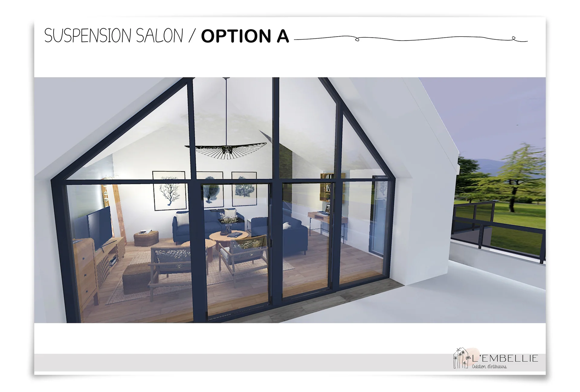 Suspension du salon, première vue