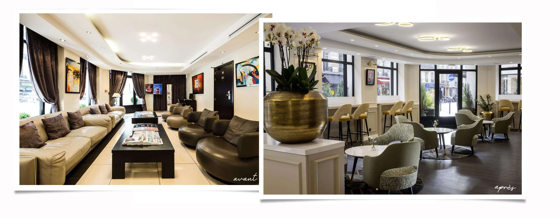 Le salon avant et apr&egrave;s r&eacute;novation