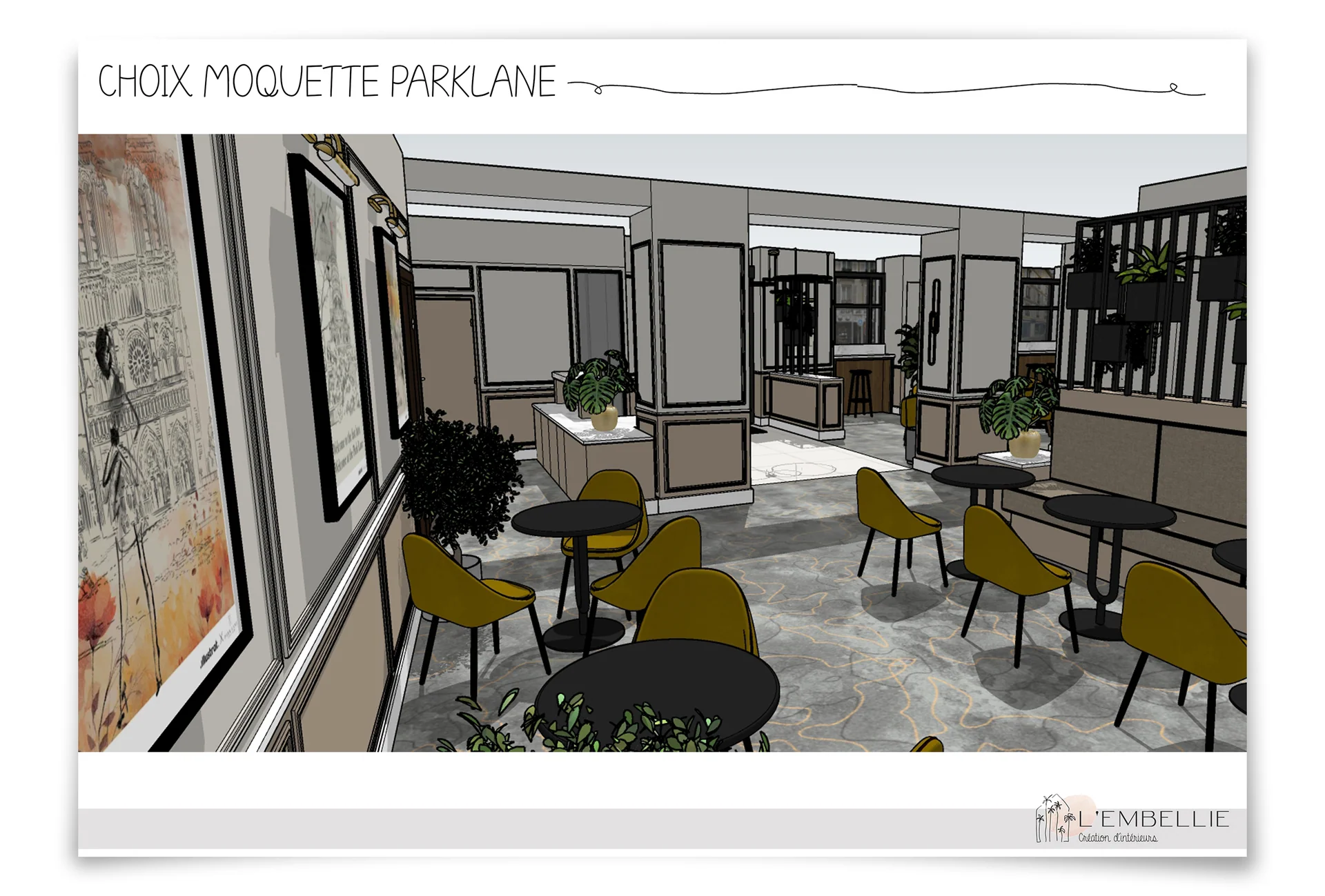 Projection 3D du lobby r&eacute;agenc&eacute;