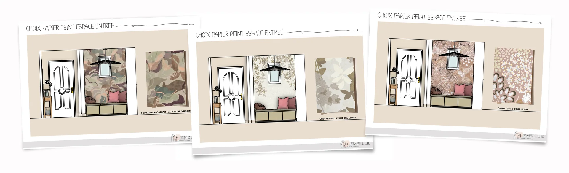 Choix de papiers peints pour l&rsquo;espace entr&eacute;e