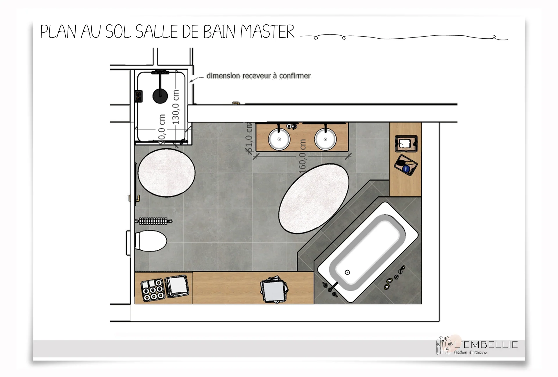 Plan au sol salle de bain master