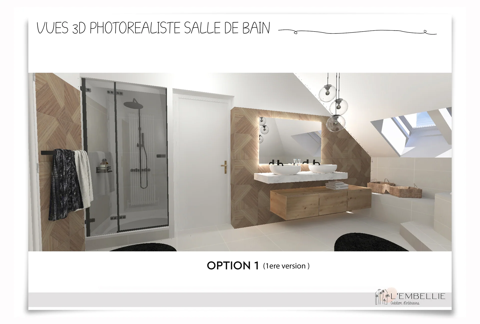 Vue 3D salle de bain option 1, seconde vue