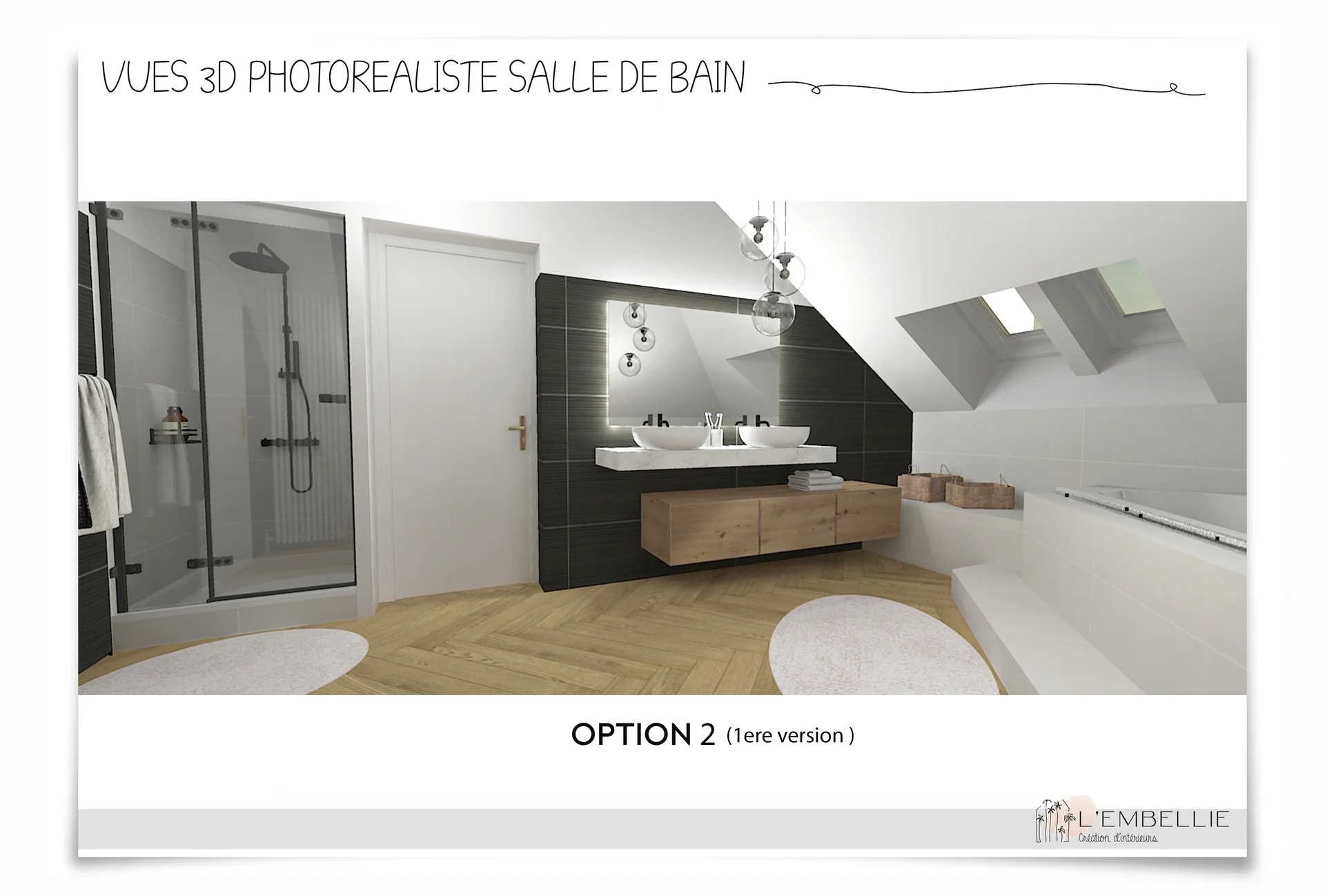 Vue 3D salle de bain option 2, seconde vue