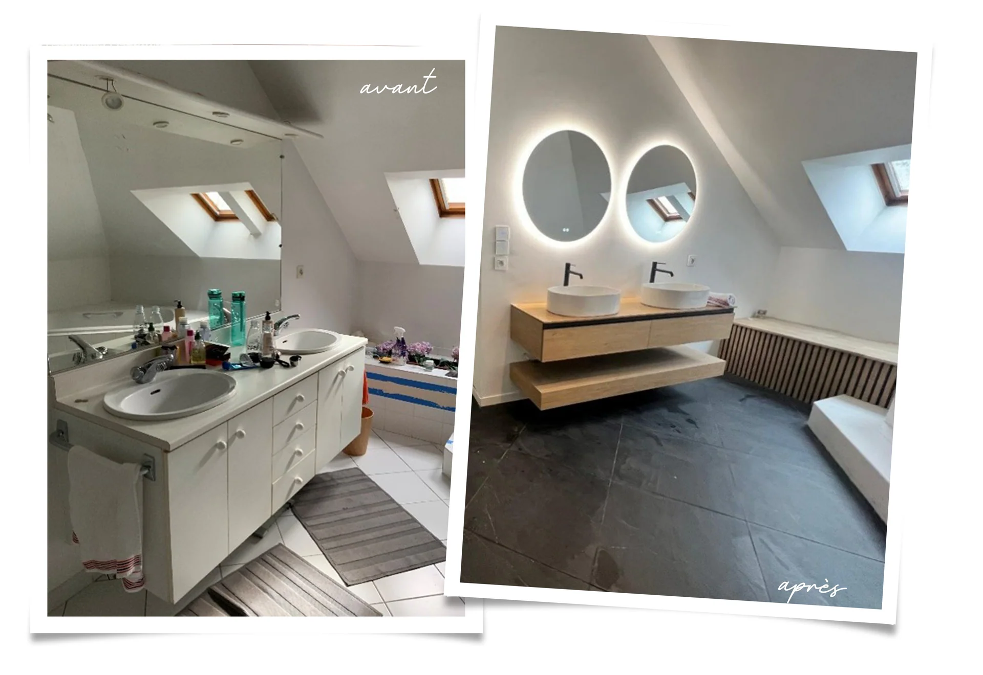 Salle de bain avant et après rénovation