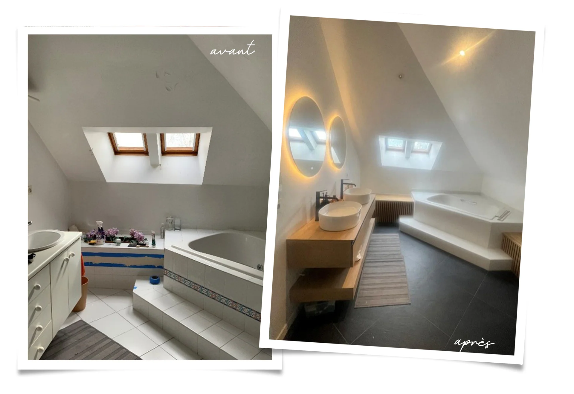 Salle de bain avant et après, seconde vue
